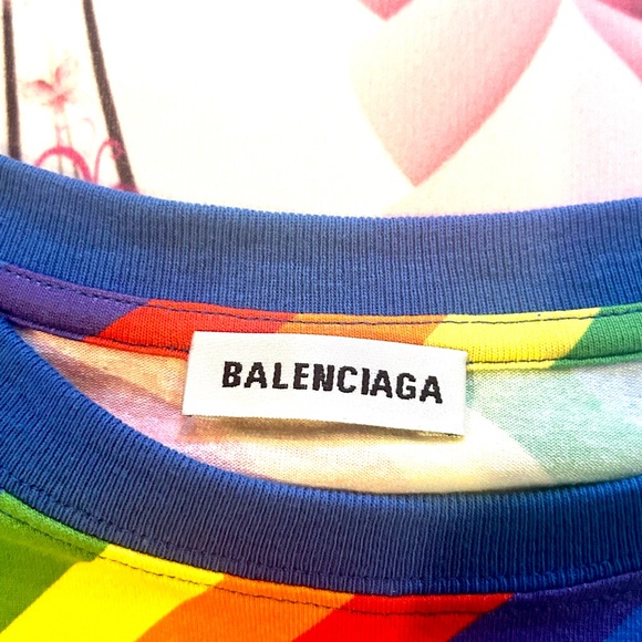 Balenciaga T- Shirt Striped colorful fits M and S - Picture 6 of 8